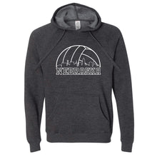 Load image into Gallery viewer, Volleyball Skyline Nebraska Hoodie