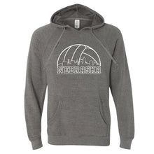 Load image into Gallery viewer, Volleyball Skyline Nebraska Hoodie