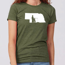 Load image into Gallery viewer, Ice Fishing Nebraska Women's T-Shirt