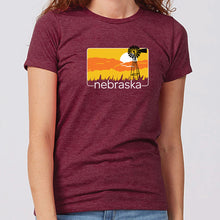 Load image into Gallery viewer, Nebraska Windmill Sunset Women's T-Shirt