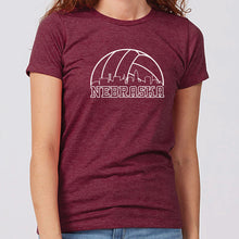 Load image into Gallery viewer, Volleyball Skyline Nebraska Women's T-Shirt