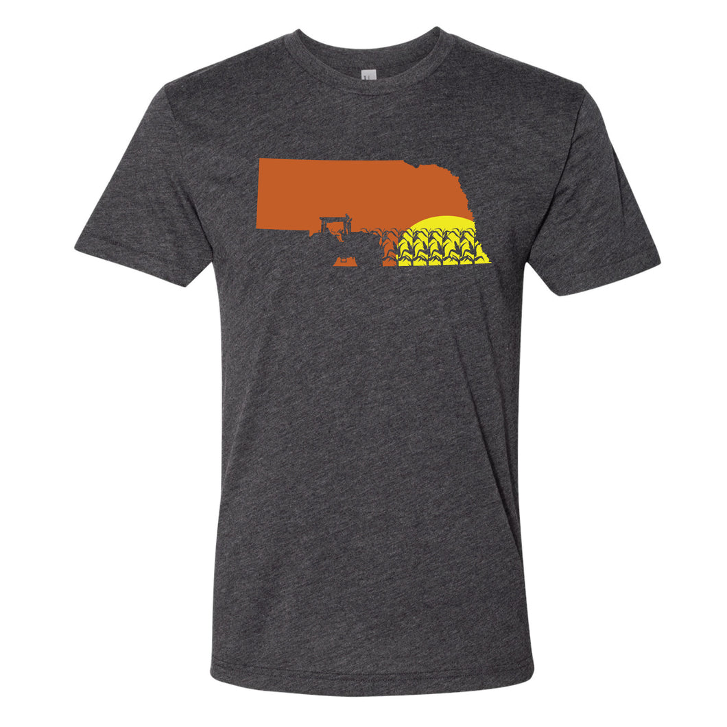 Nebraska Tractor Sunset T-Shirt