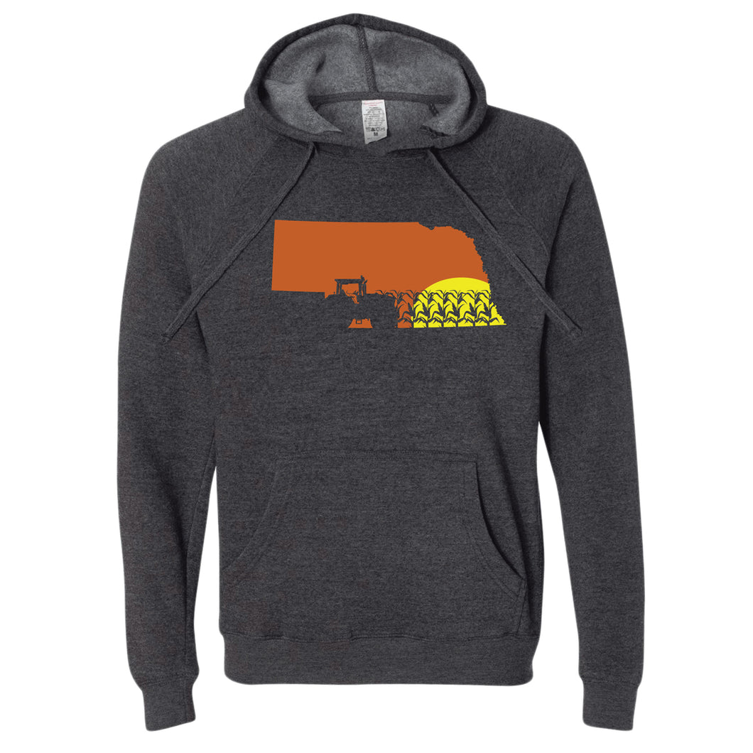 Nebraska Tractor Sunset Hoodie