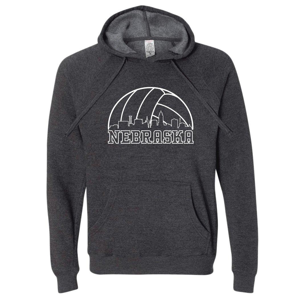 Volleyball Skyline Nebraska Hoodie