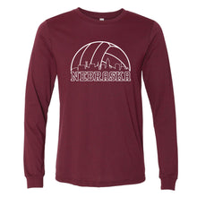 Load image into Gallery viewer, Volleyball Skyline Nebraska Long Sleeve T-Shirt
