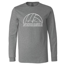 Load image into Gallery viewer, Volleyball Skyline Nebraska Long Sleeve T-Shirt
