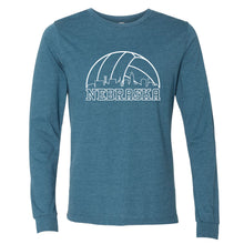 Load image into Gallery viewer, Volleyball Skyline Nebraska Long Sleeve T-Shirt
