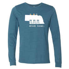 Load image into Gallery viewer, Drink Local Nebraska Long Sleeve T-Shirt
