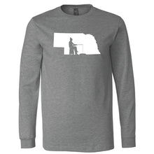 Load image into Gallery viewer, Ice Fishing Nebraska Long Sleeve T-Shirt
