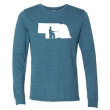 Load image into Gallery viewer, Ice Fishing Nebraska Long Sleeve T-Shirt
