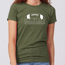 Load image into Gallery viewer, Football Skyline Nebraska Women&#39;s T-Shirt
