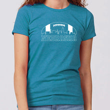 Load image into Gallery viewer, Football Skyline Nebraska Women&#39;s T-Shirt
